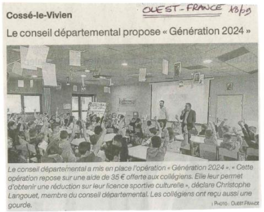 Le conseil départemental propose “Génération 2024”