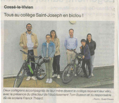 Tous au collège Saint Joseph en biclou!