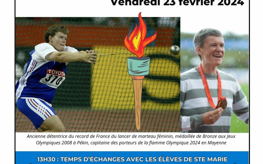 Temps d’échanges avec Manuela Montebrun, médaillée aux Jeux Olympiques 2008 à Pékin, Vendredi après-midi 23 février