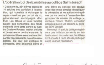 L’opération bol de riz mobilise au collège Saint-Joseph