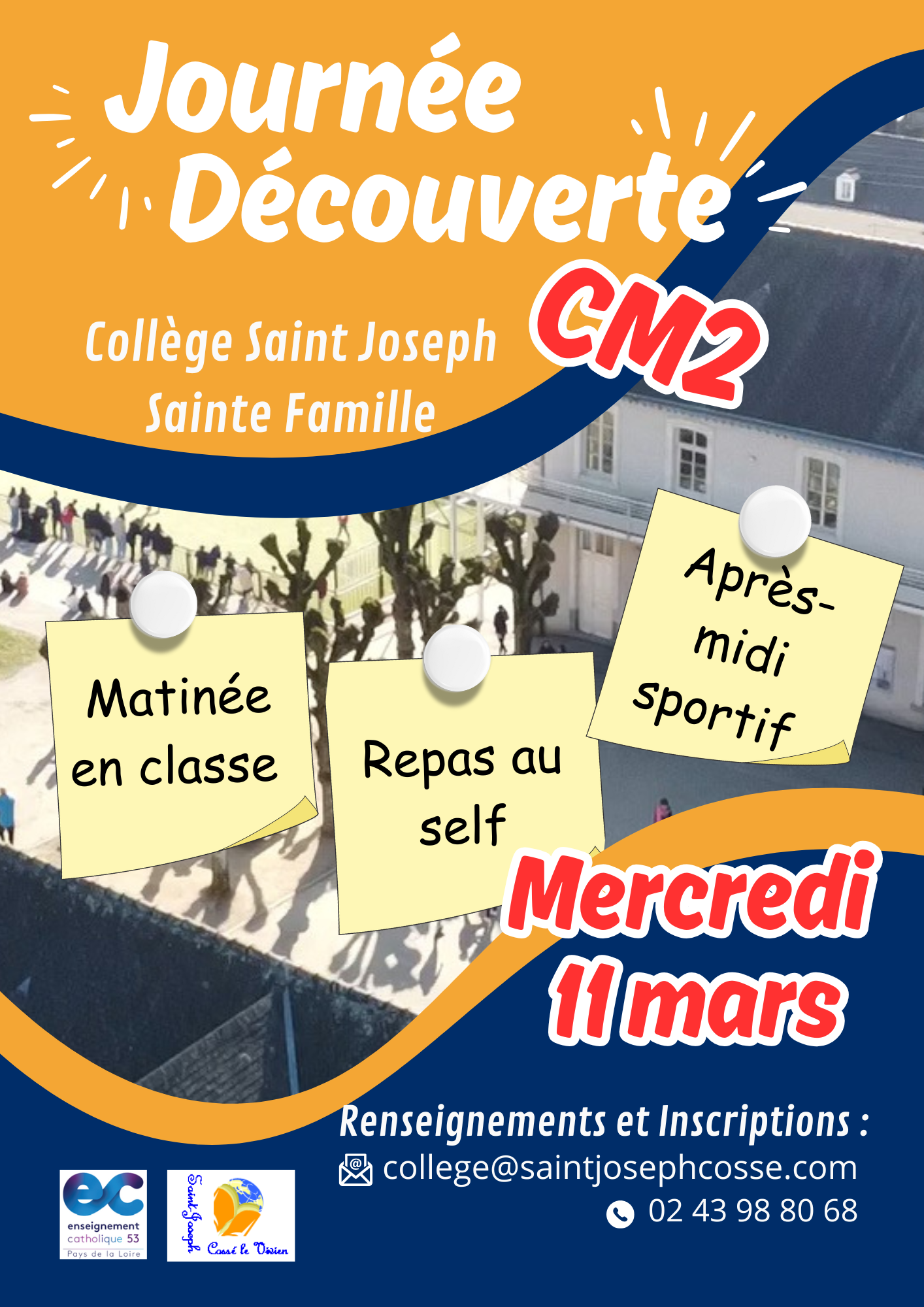 Copie de Blue and Beige Modern College Open House Flyer