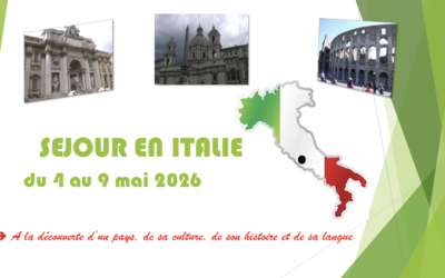 Diaporama de présentation du séjour en Italie 2026