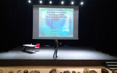 Conférence de Stephane Blocquaux auprès de nos 4è : la différence entre le monde réel et virtuel